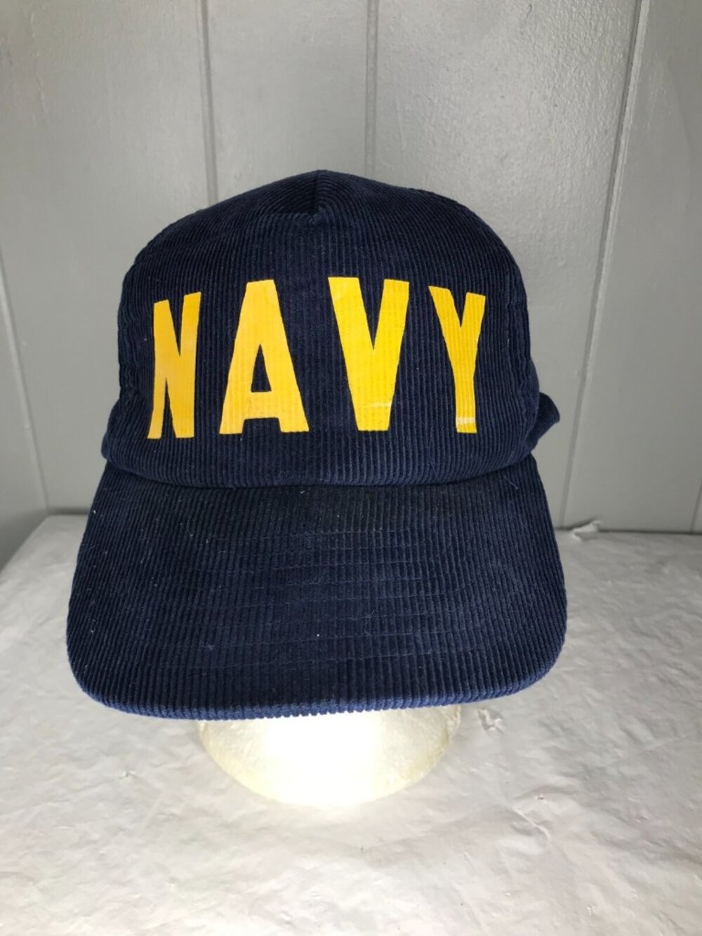Vintage US Navy Midshipmen Corduroy Cap strapback Hat